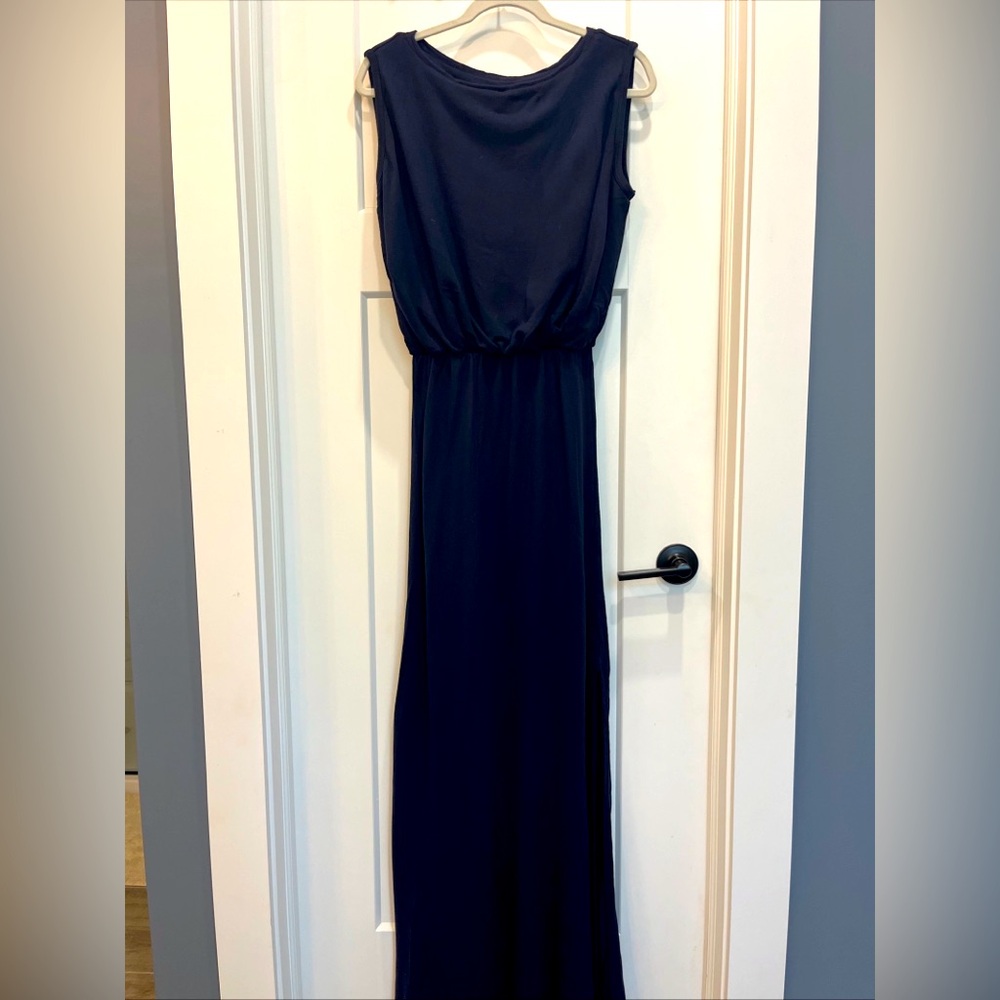 Go Couture Women‎ Lady Sleeveless Maxi Long Dress NAVY Casual Party Sz Medium